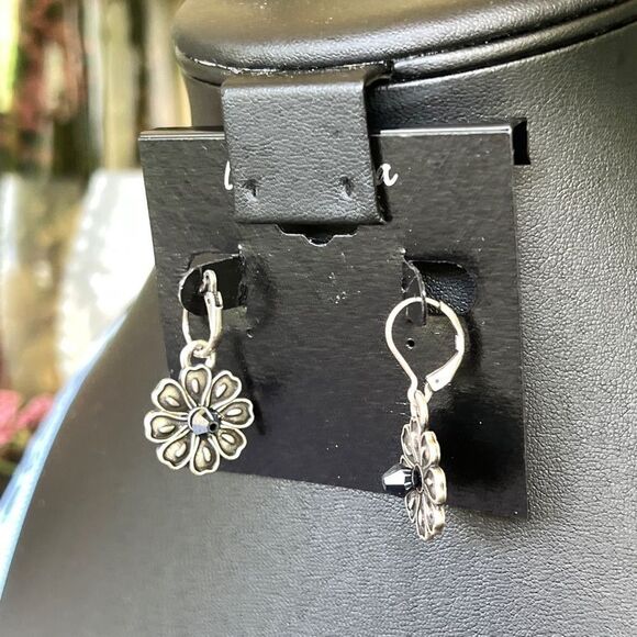 Silver Floral Drop Franco Gia Earrings $16ea / 3 for $25 - Picture 2 of 6